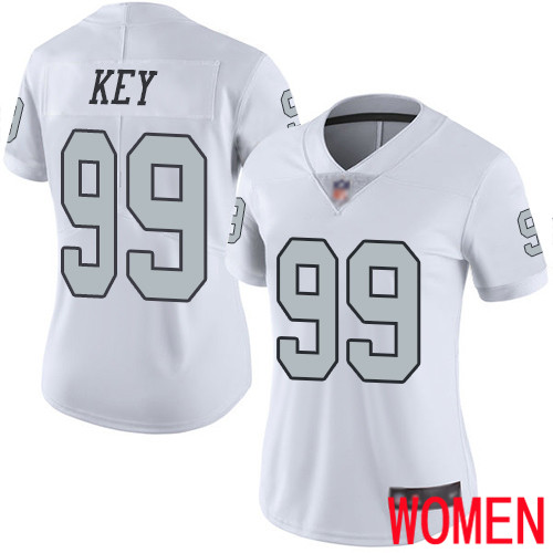 Oakland Raiders Limited White Women Arden Key Jersey NFL Football #99 Rush Vapor Untouchable Jersey